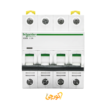 کلید مينياتوری چهار پل 2 آمپر 6kA اشنایدر AC/DC